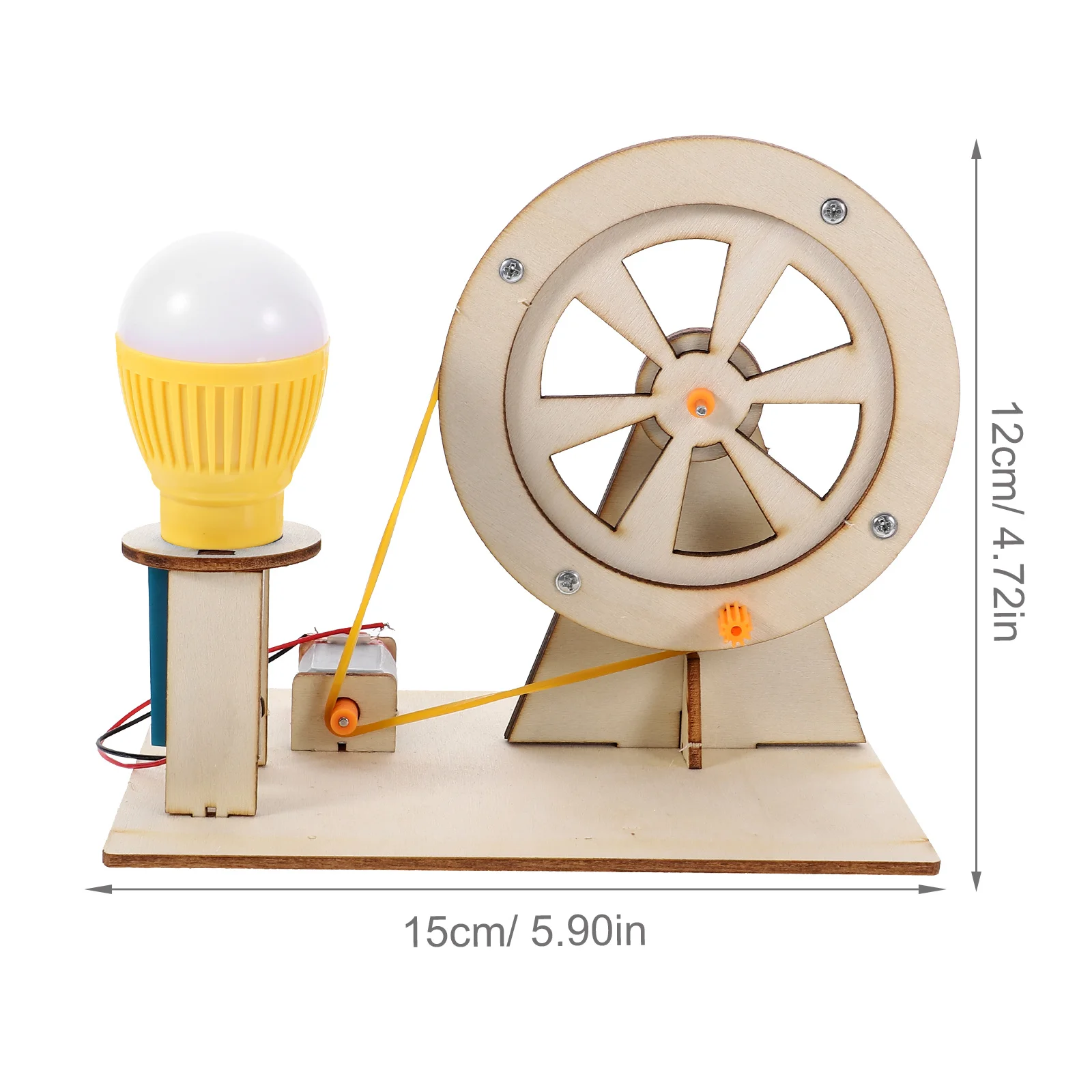 Drewniany generator ręczny DIY dla dzieci, zestaw edukacyjny do nauki mechaniki, zestaw do nauki zasady działania mechaniki, generator ręczny.
