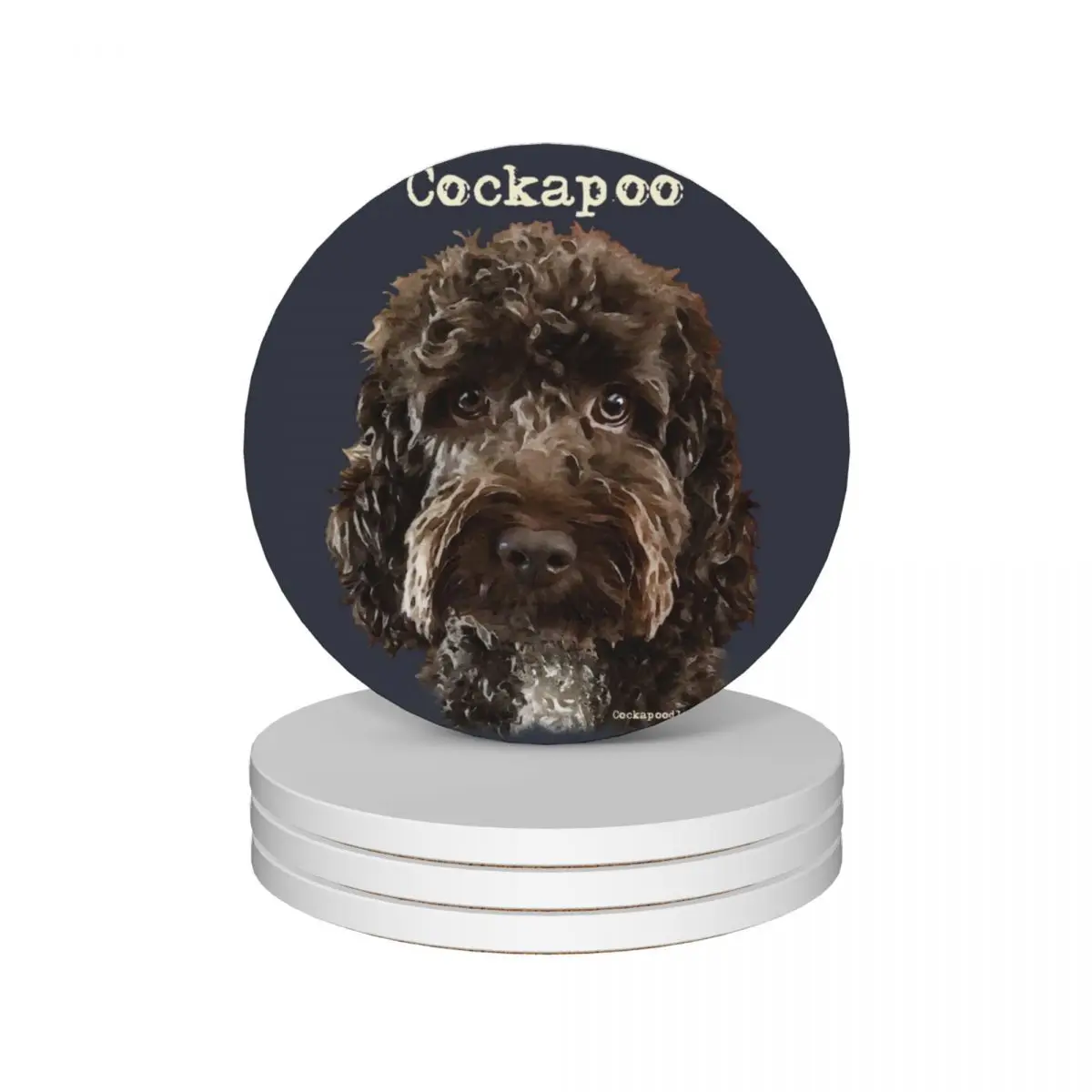 

Chocolate Brown Cockapoo Dog Ceramic Coasters (Set of 4) eat table pot Coasters