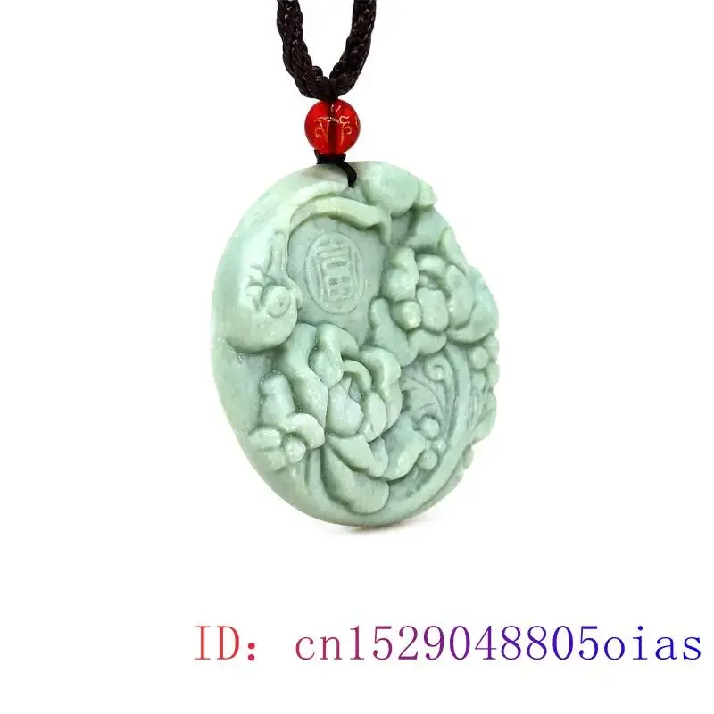 Jade Rose Pendant Fashion Men Gemstone Charm Green Flower Jewelry Necklaces Carved Charms Natural Necklace Stone Pendants