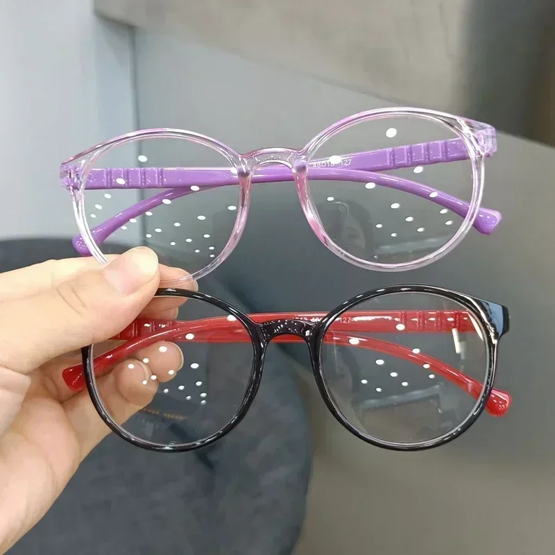 Lunettes rondes transparentes Anti-lumière bleue pour enfants, pour garçons et filles, Protection des yeux, monture ultralégère