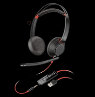 Plantronics Blackwire C5220 USB-A 3.5mm Binaural Headset, Wired P/N: 207576-01 C5200 Series Upgrade C3220 C3225