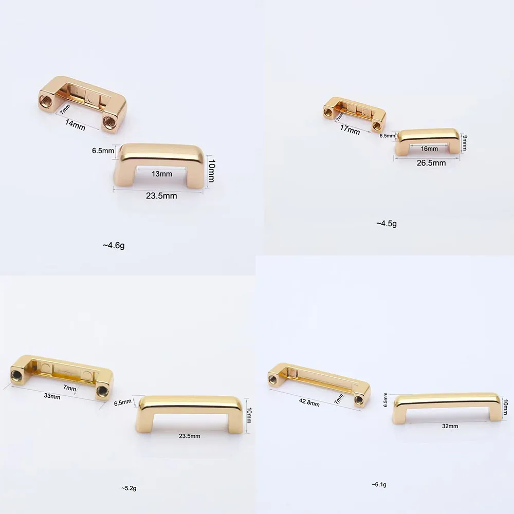20pcs 10-50mm Wide Light Gold Flat Arch Bridge Connector Buckle DIY Part Leather Craft Strap Belt Slider Screw Buckles