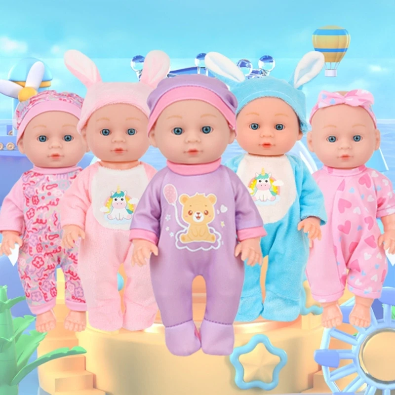 Boneca reborns 9 polegadas, simulação caucasiana, para crianças pequenas, com macacão, jogo dramatização, brinquedo,