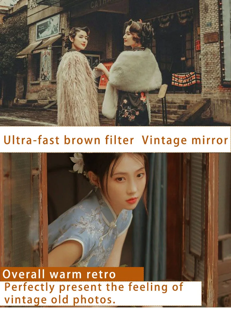 HD phone retro filter, old photos turning yellow, nostalgic film effect filter, size 37 52 67