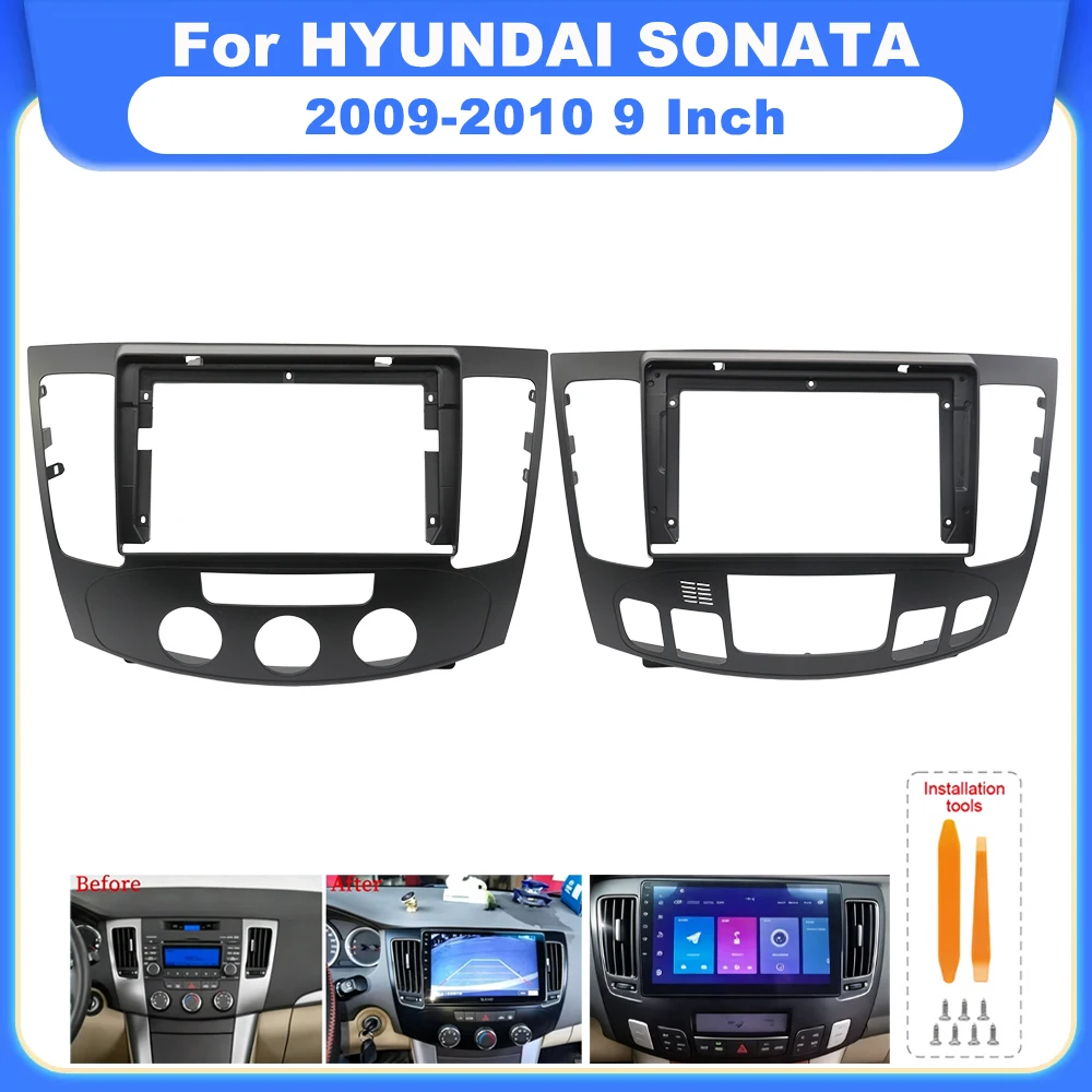 For HYUNDAI SONATA 2009-2010 9 INCH Android Stereo Car Radio Audio Screen Multimedia Video Player Navigation Harness Frame