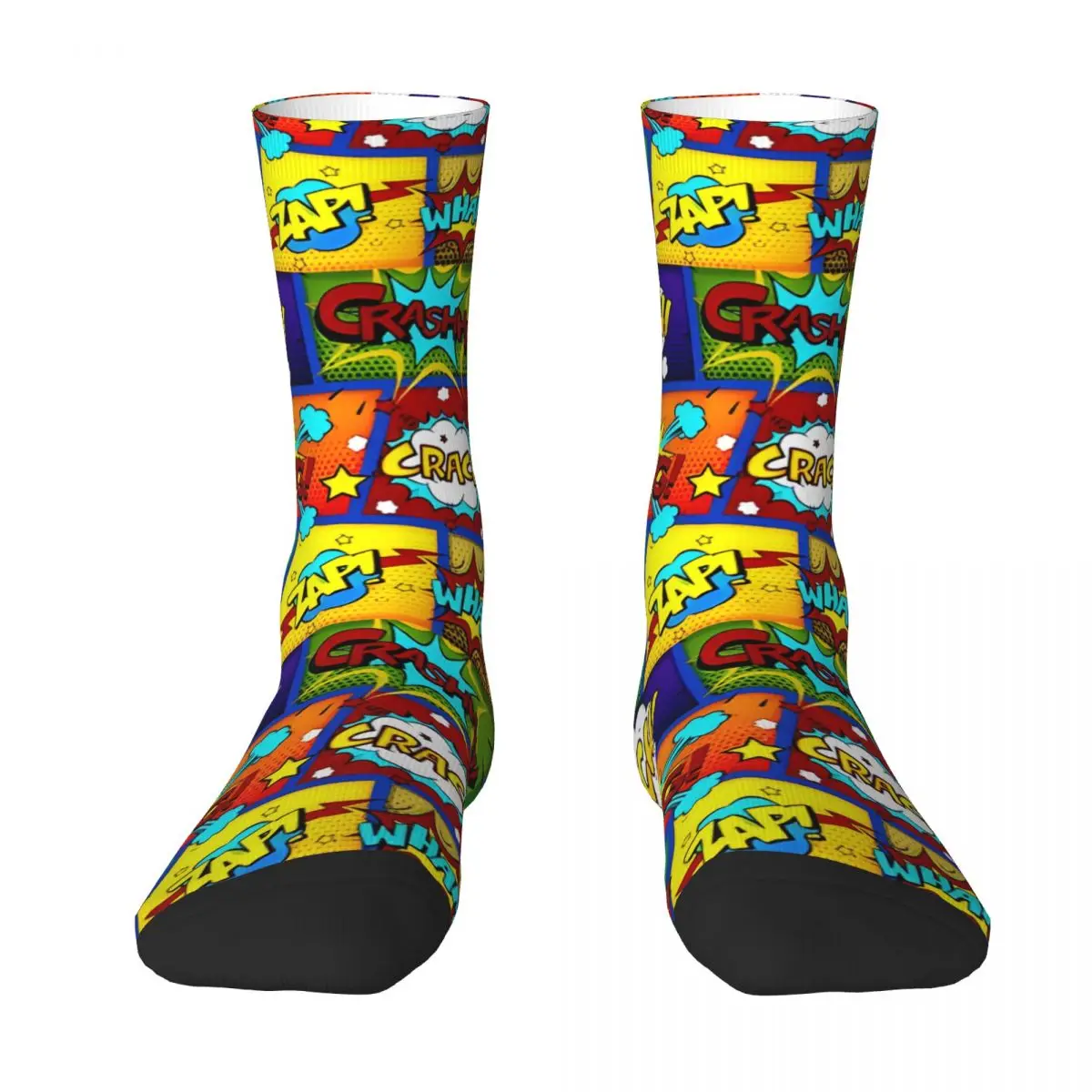 Colorful Comic Book Panels Socks Four Season Casual Men's Women's Socks Cute Soccer Socks