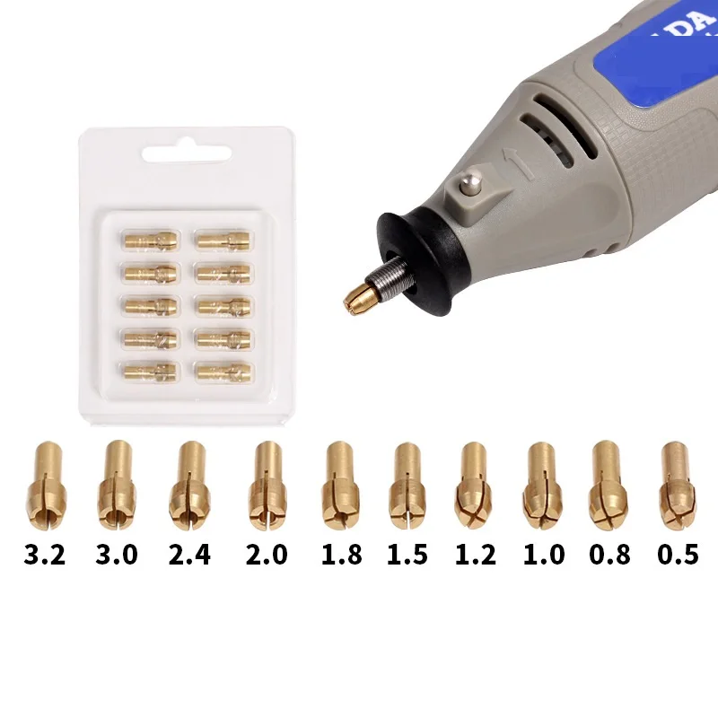 Mini mosiężne uchwyty wiertarskie 0.5-3.2mm do elektronicznego zestawu zacisków zaciskowych Dremel kombinacja 4.2/4.8mm uchwyt mocy narzędzie obrotowe