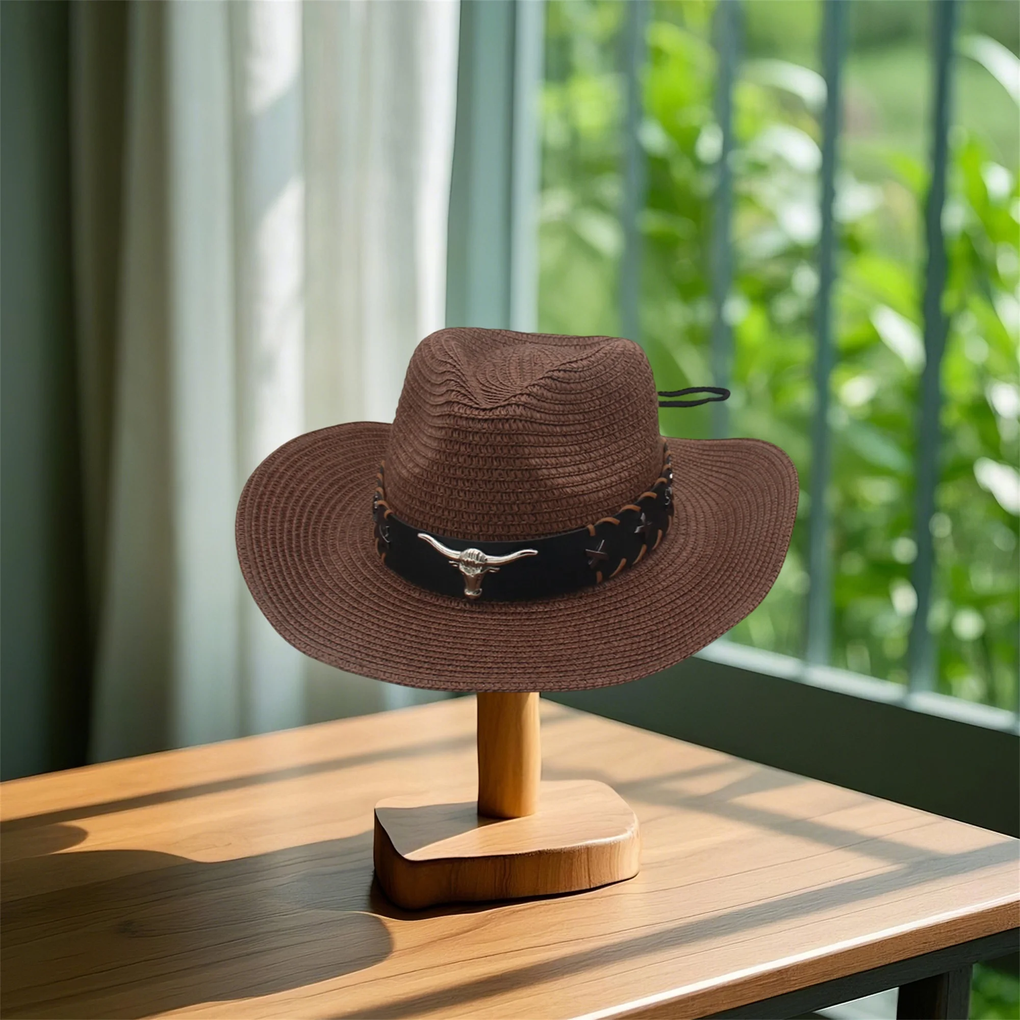 

Vintage Style Wide Brim Fedora Hat with Leather Band for Women Men Unisex Panama Jazz Hat Summer Sun Hat for Beach Party Travel