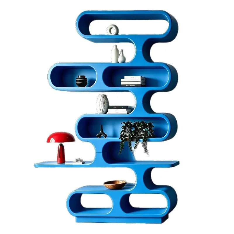 Modern simple paint bookshelf, wall-mounted shelf, living room storage rack, floor-to-ceiling bookcase, decorative cabinet
