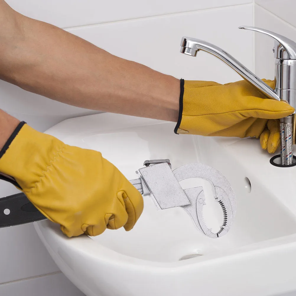 

Multifunctional Adjustable Wrench Premium Material Plumbing Installation Faucet Basin Easy Use Strong Spaces Home
