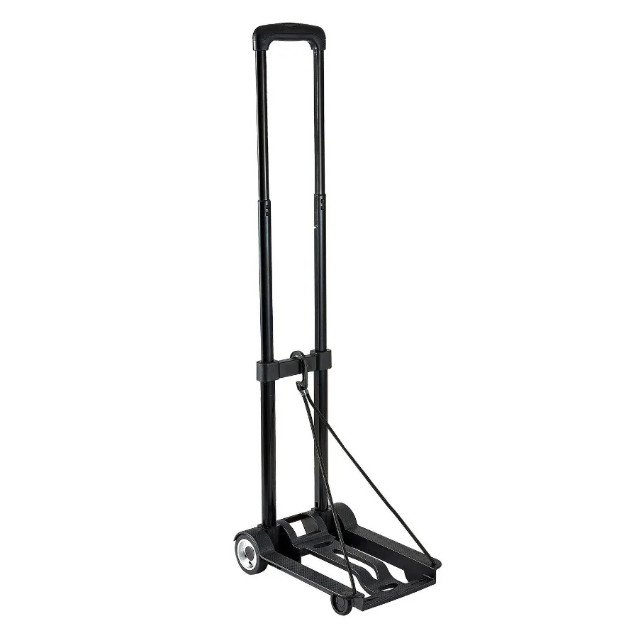 

Folding Hand Truck, 110 lbs Load Capacity, Collapsible Luggage Cart with 2 Wheels & 1 Elastic Rope, Utility Dolly Platform Cart