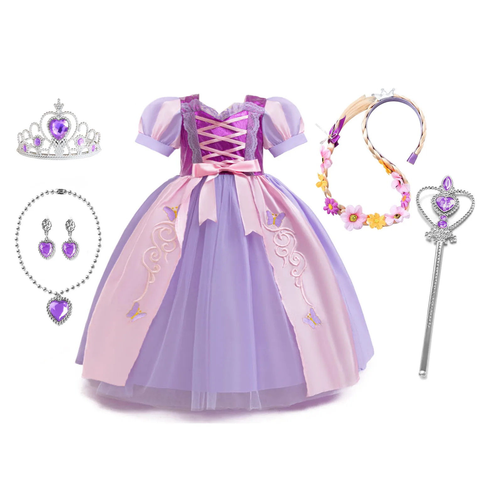 Charlotte Stylish Toddler Little Girls Movie Princess Tangled Rapunzel Birthday Party Cosplay Halloween Dress