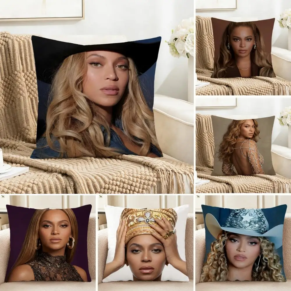Capa de Almofada Beyoncé - Estilo Rainha Diva, Lavável, com Aparência de Linho para Decoração Diária de Sofá, Casa e Ambientes Domésticos