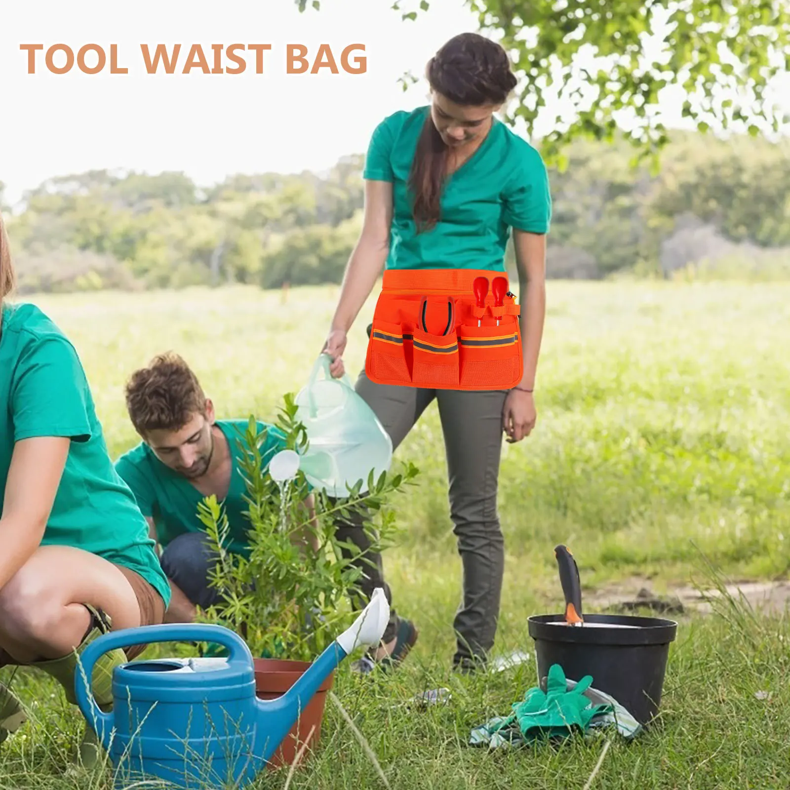 

Tool Waist Bag Oxford Cloth Cleaning Tool Belt Pouch Multipocket Organizer Adjustable Utility Storage Bag for Men