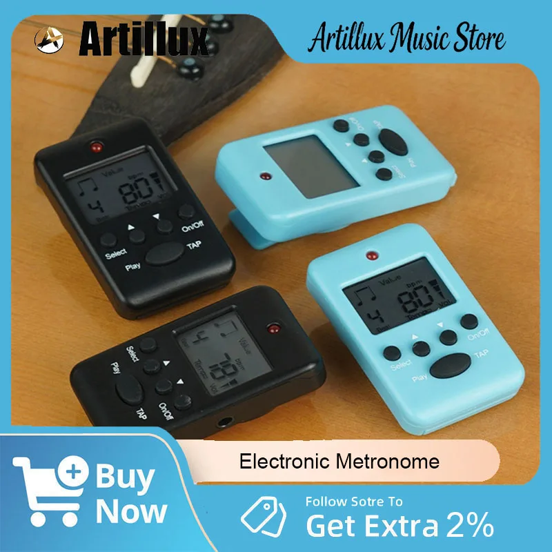 Artillux Guitar Metronome Exercises Metronome for Bass Guitar Use Tempos Metronome Electronic Metronome Guitar Digital Tap