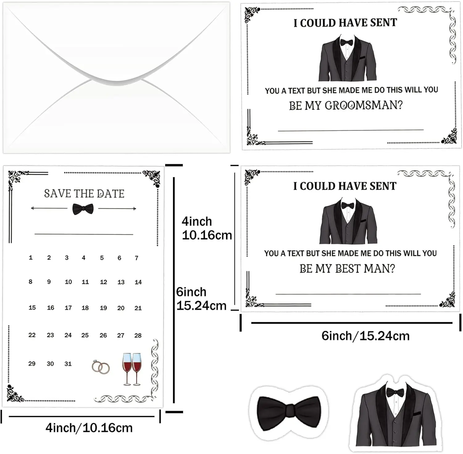 4X6 Inch Groomsmen Proposal Gift Asking Groomsmen Proposal Cards with Envelop & Sticker 8 Will You Be My Groomsman Cards