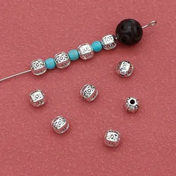 30pcs/Lot 6mm Cute Tibetan Silver Multi Sides Dots Ball Loose Beads Handmade Bracelets Necklace Metal Spacers DIY Jewelry Crafts