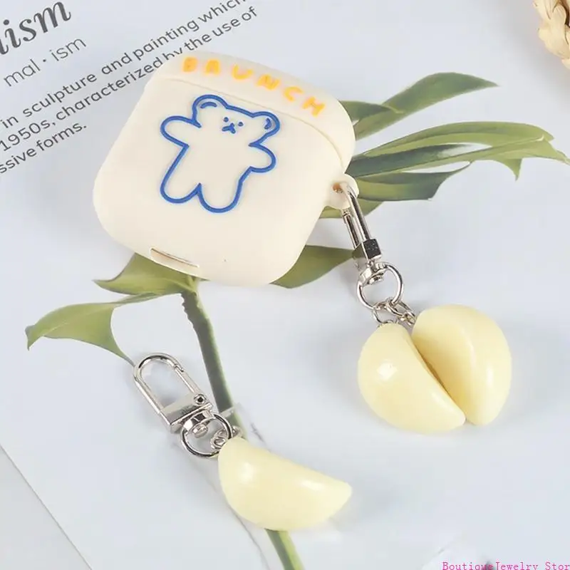 E1PE Simulation Keychain Mini Garlic Pendant Keyring Stylish Novelty Keychains