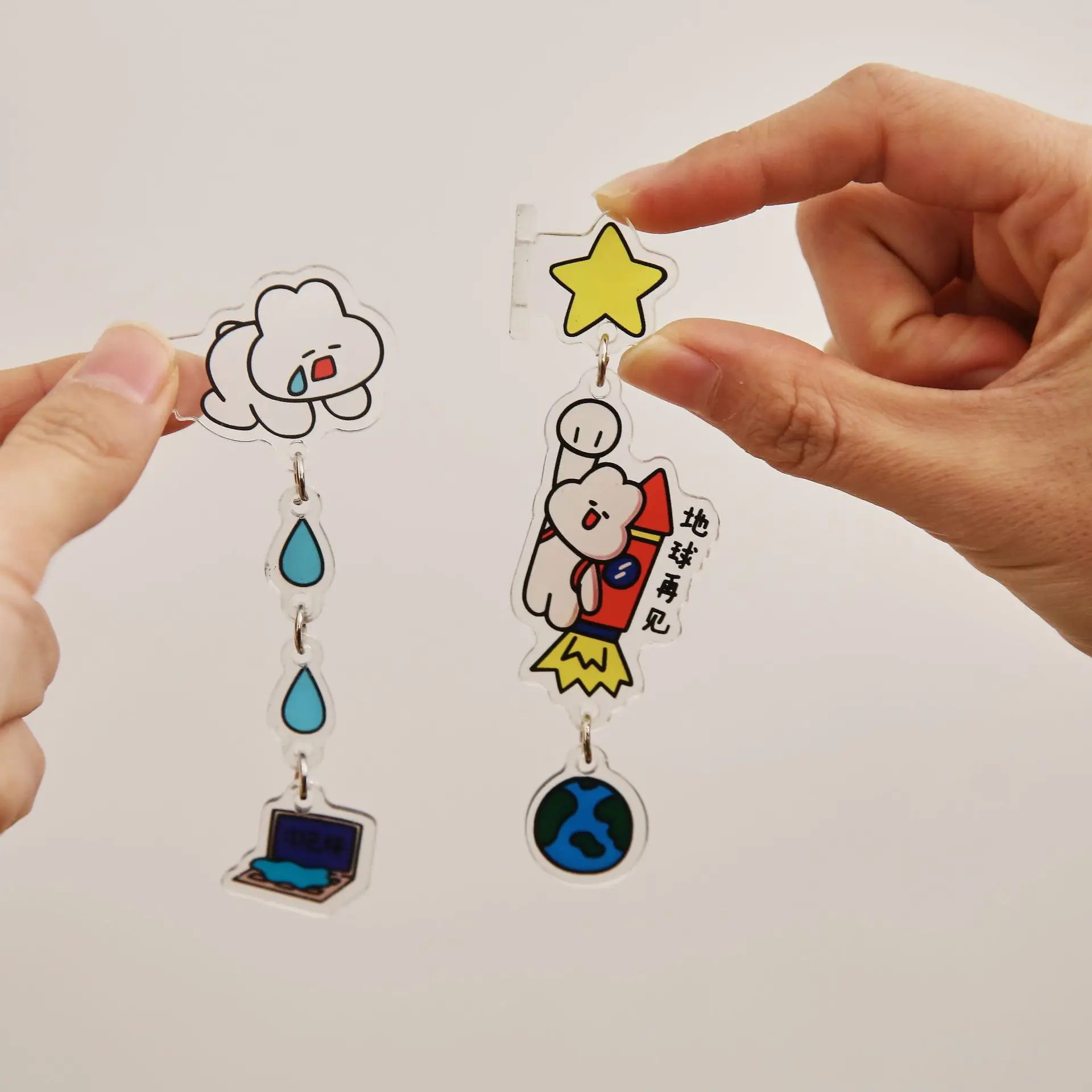 Hot Sale Cute Creative Worker Niu Ma Series Computer Side Decoration Acrylic Rocking Music Decorative Accessories