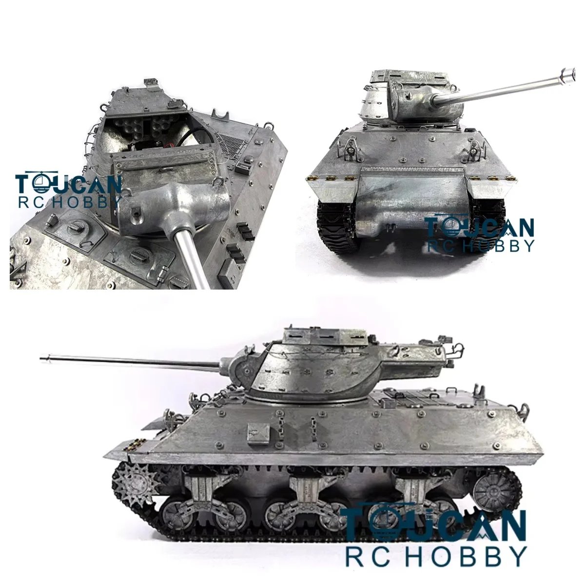 Mato 1/16 Scale RC Tank Metal Color M36 Destroyer RTR Infrared Barrel Recoil 1236 360° Rotating Remote Control Car TH00679-SMT7