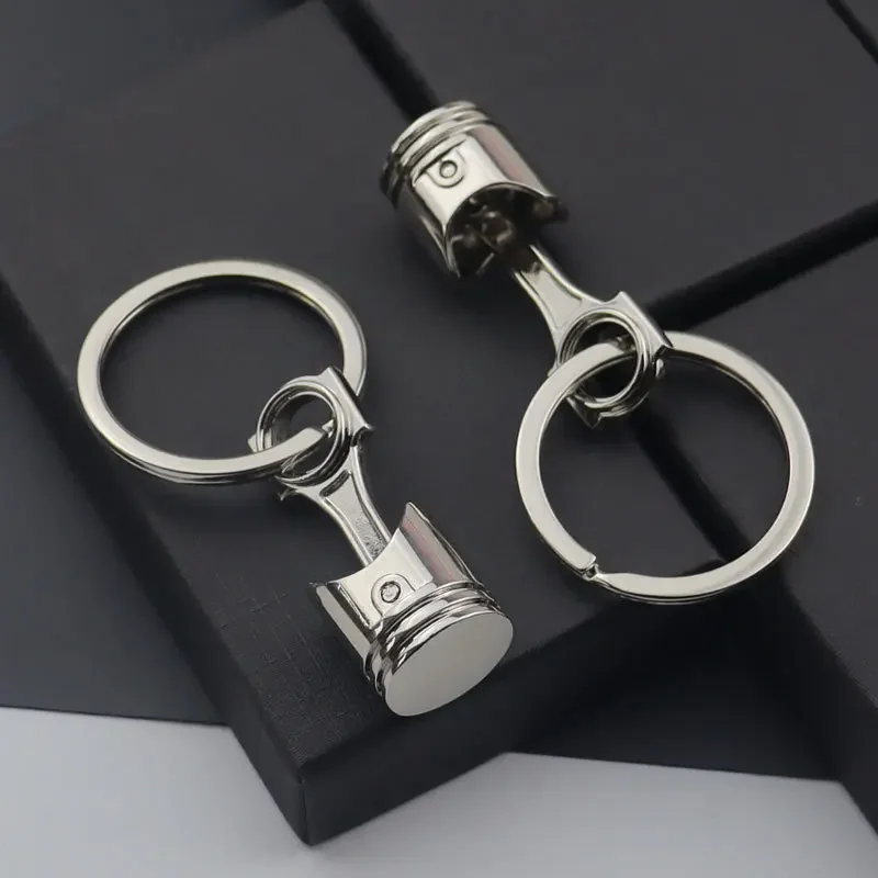 

Mens key ring engine piston style keychain creative metal piston model keyring keyfob key pendant decor car accessories gift