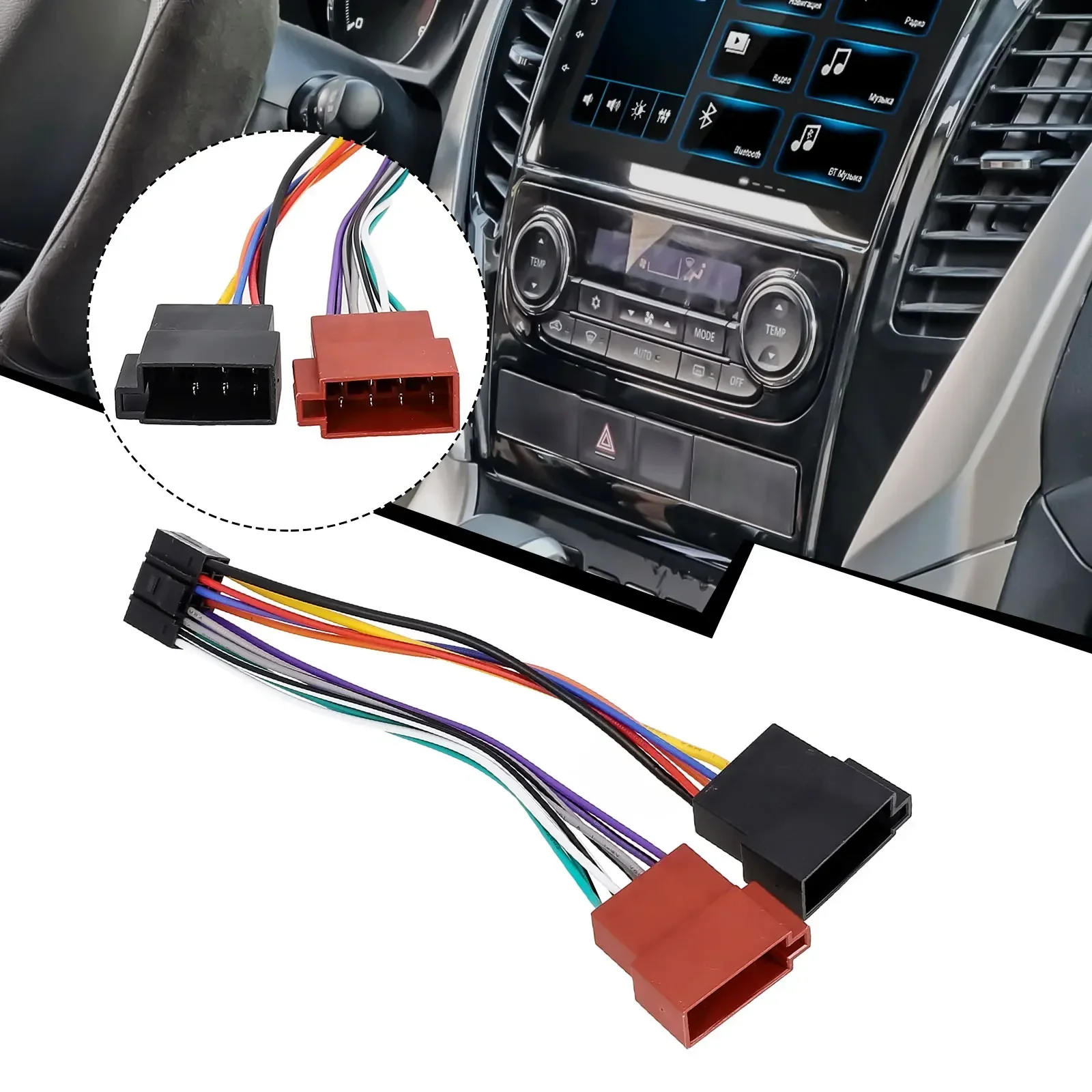 

For Audio ISO Standard Harness Connector Adaptor 1Pieces Accessories Connector For Kenwood Parts Plastic 16 Pin