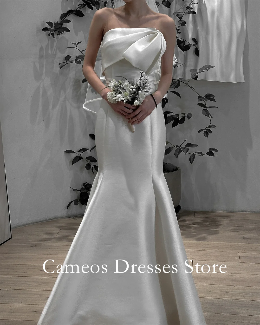 ชุดแต่งงานแบบสั่งตัด SONDR แบบไม่มีสาย แบบเรียบง่าย ทรงเมอร์เมด แขนกุด รัดรูปทรงคอร์เซ็ท สไตล์เกาหลี ชุดเจ้าสาวสำหรับผู้หญิง