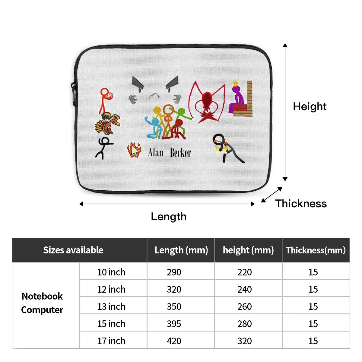 With Fire Mouse Pickaxe  Notebook Laptop Bag Case Pouch 10 12 13 15 17 Inch Notebook Sleeve Cover Bag Tablet Shockproof Case Bag