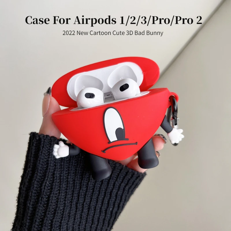 2023 mau coelho airpods caso para airpods 1/ 2/3/pro/pro2 mau coelho bluetooth fone de ouvido macio sílica gel capa inteligente airpods caso