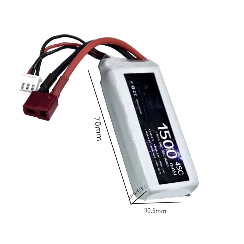 New 7.4V 1500mAh 2S 45C General-purpose LiPo Battery for RC Drone Helicopter Car FPV Boat Parts with T/JST/XT30/XT60 Plug