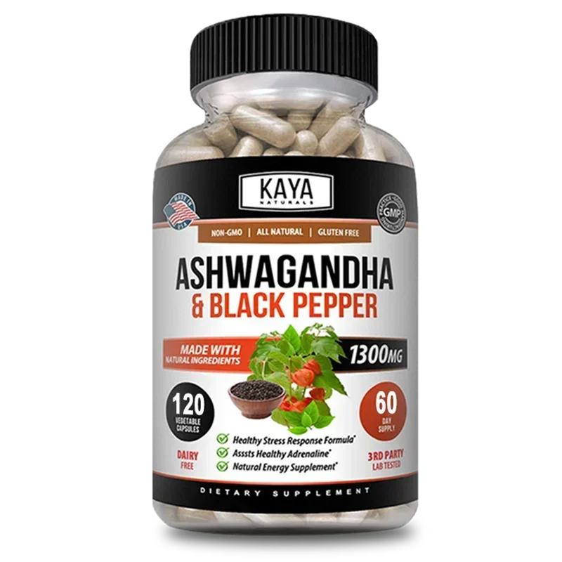 Extracto de raíz de Ashwagandha orgánico natural: apoyo al estrés, calmante del estado de ánimo, concentra la energía y la vitalidad, repone la energía