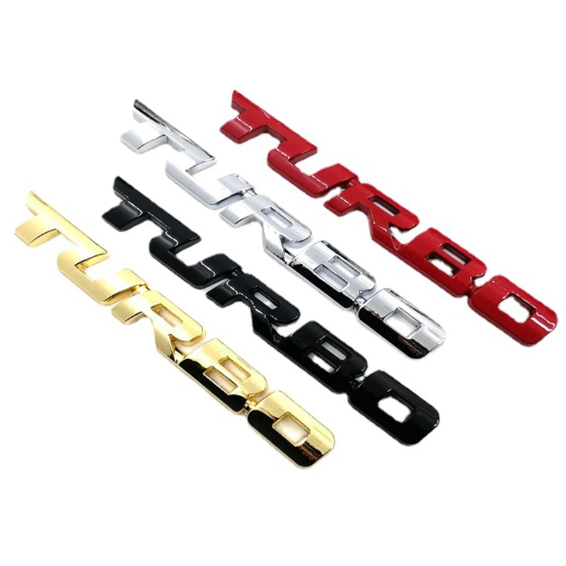Logotipo de Metal 3D TURBO Emblem Car Stickers, etiqueta trasera lateral, calcomanías de decoración de estilo de coche, accesorios de decoración Exterior