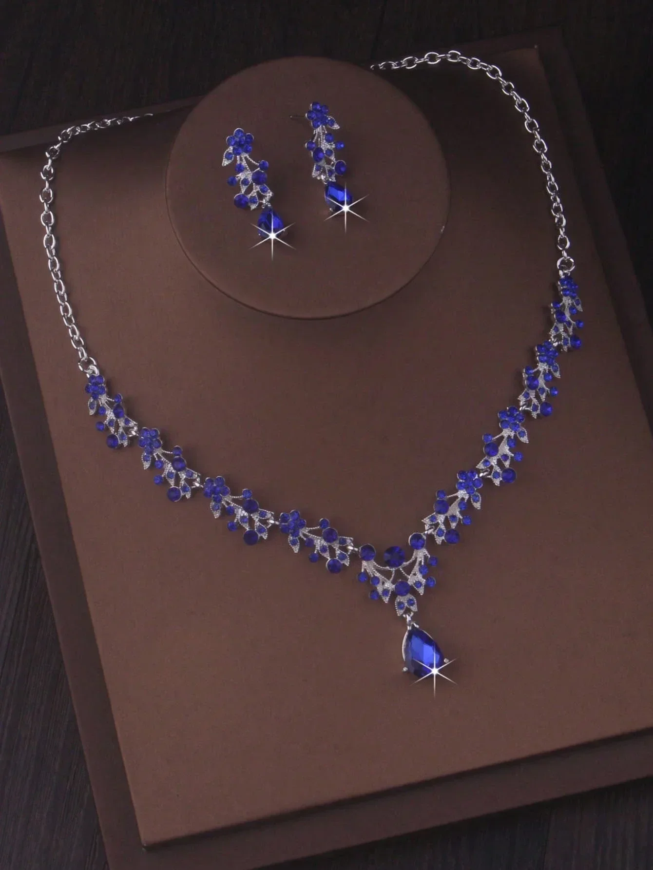 

Bridal Necklace Earrings Set Crystal Zirconia Wedding Party Jewelry