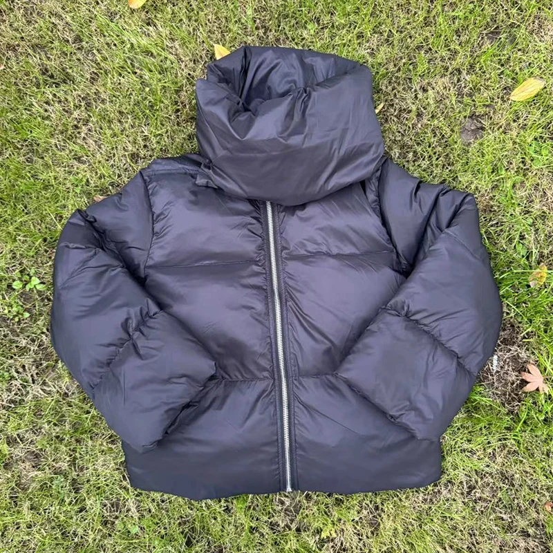 Pfnw darkwear nicho inverno gola alta masculina zíper preto parkas cachecóis de grandes dimensões deisn casaco acolchoado de algodão preto 28w5555