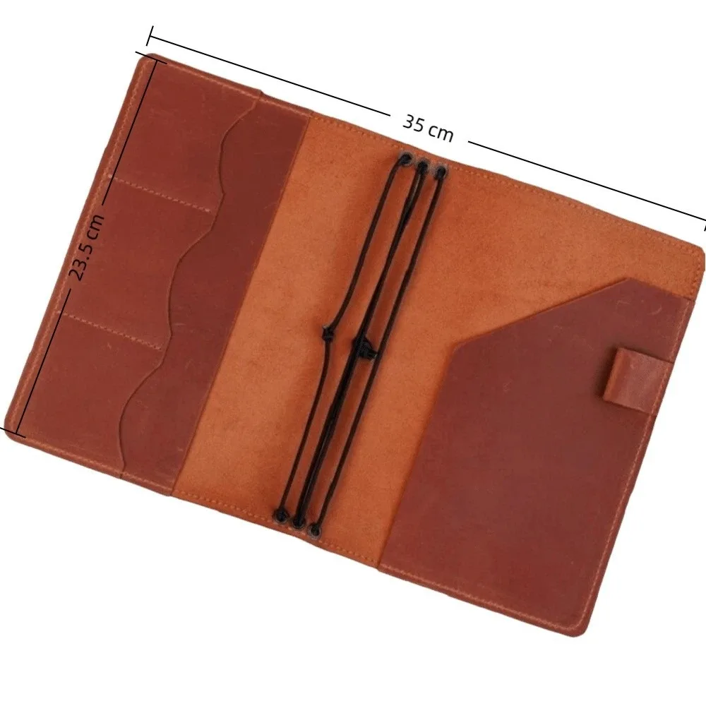Refillable Notebook Organizer Loose Leaf Crazy Horse Leather Notebook Cover Journal Cover Compact Book Protective Cover - view 6