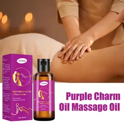 Óleo de massagem roxo encantador, hidratante natural, óleos essenciais para SPA, cuidados nutritivos e suavizantes, soro corporal Q1N8