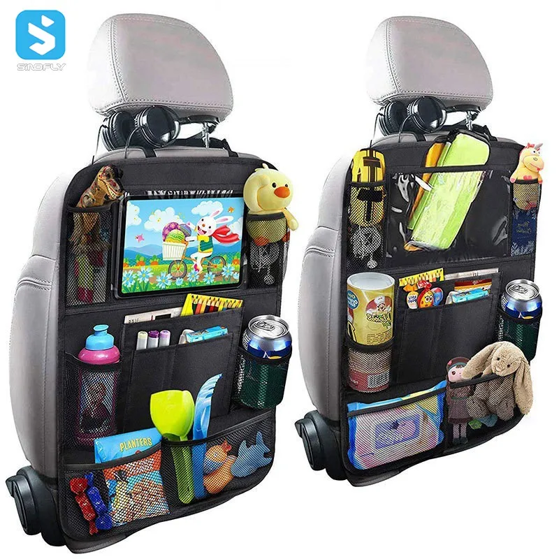 Car Seat Back Organizer Protector Cover for Children Anti-Mud Auto Seat Cover Cushion Anti-Kick Mat Universal Car Storage Bag