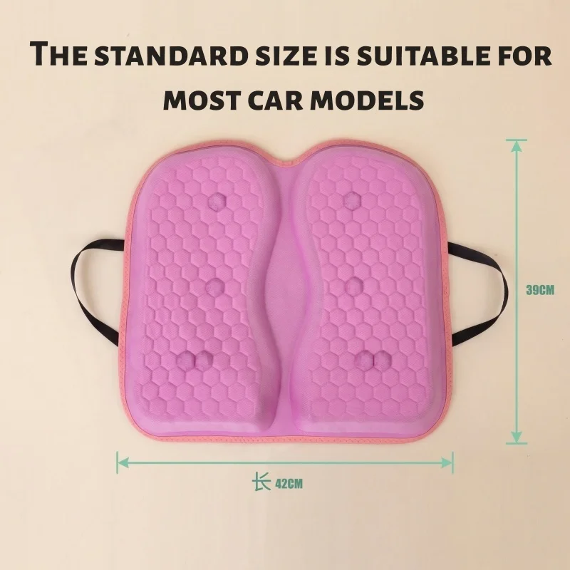 Ergonomic Pink Honeycomb Car Seat Cushion Portable Handle Breathable Cooling Gel Chair Pad Non-Slip Pressure Relief Seat Mat view 5