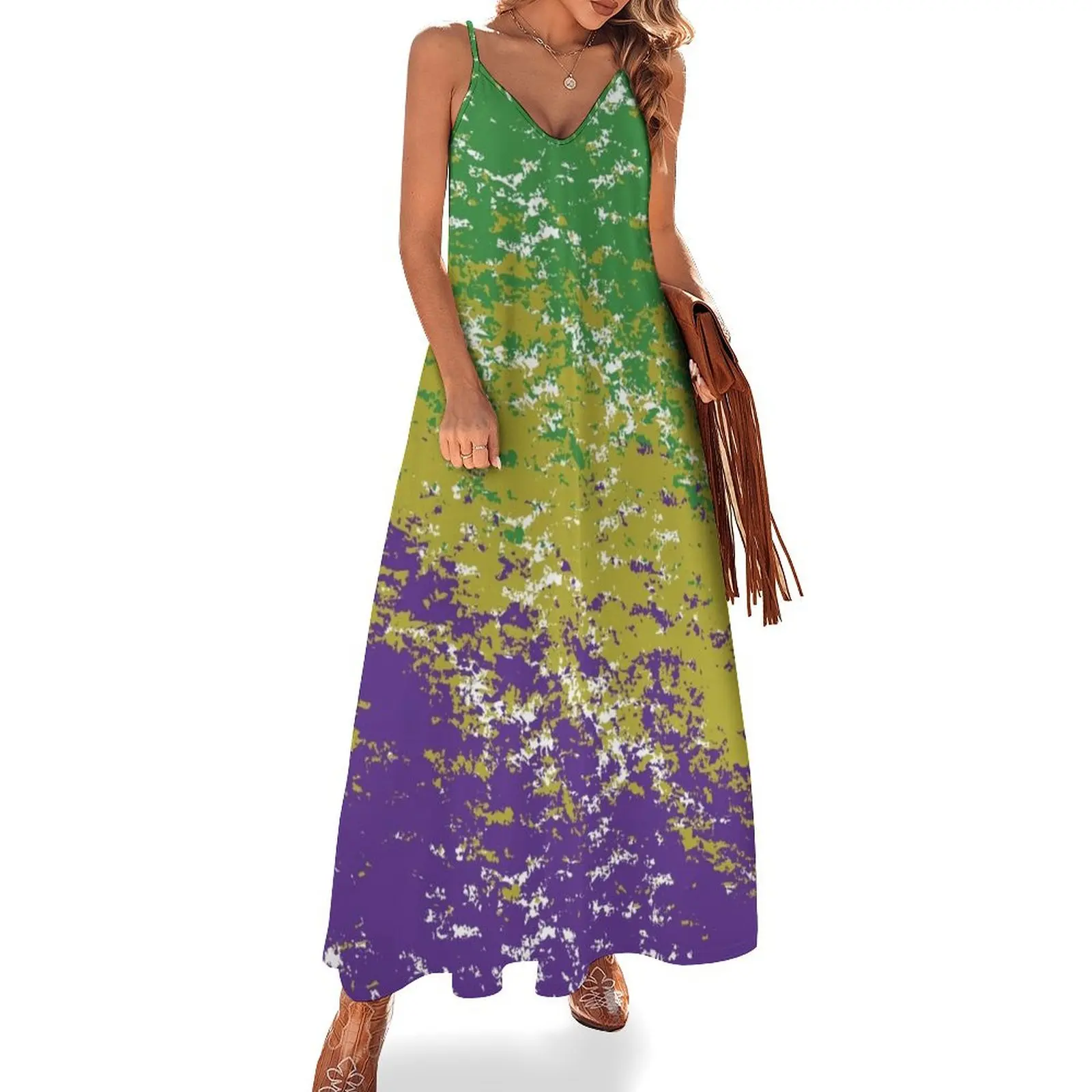 

Mardi Gras King Cake Sleeveless Long Dress clothes cocktail dresses Women's summer dresses dresses summer woman 2025 Dress