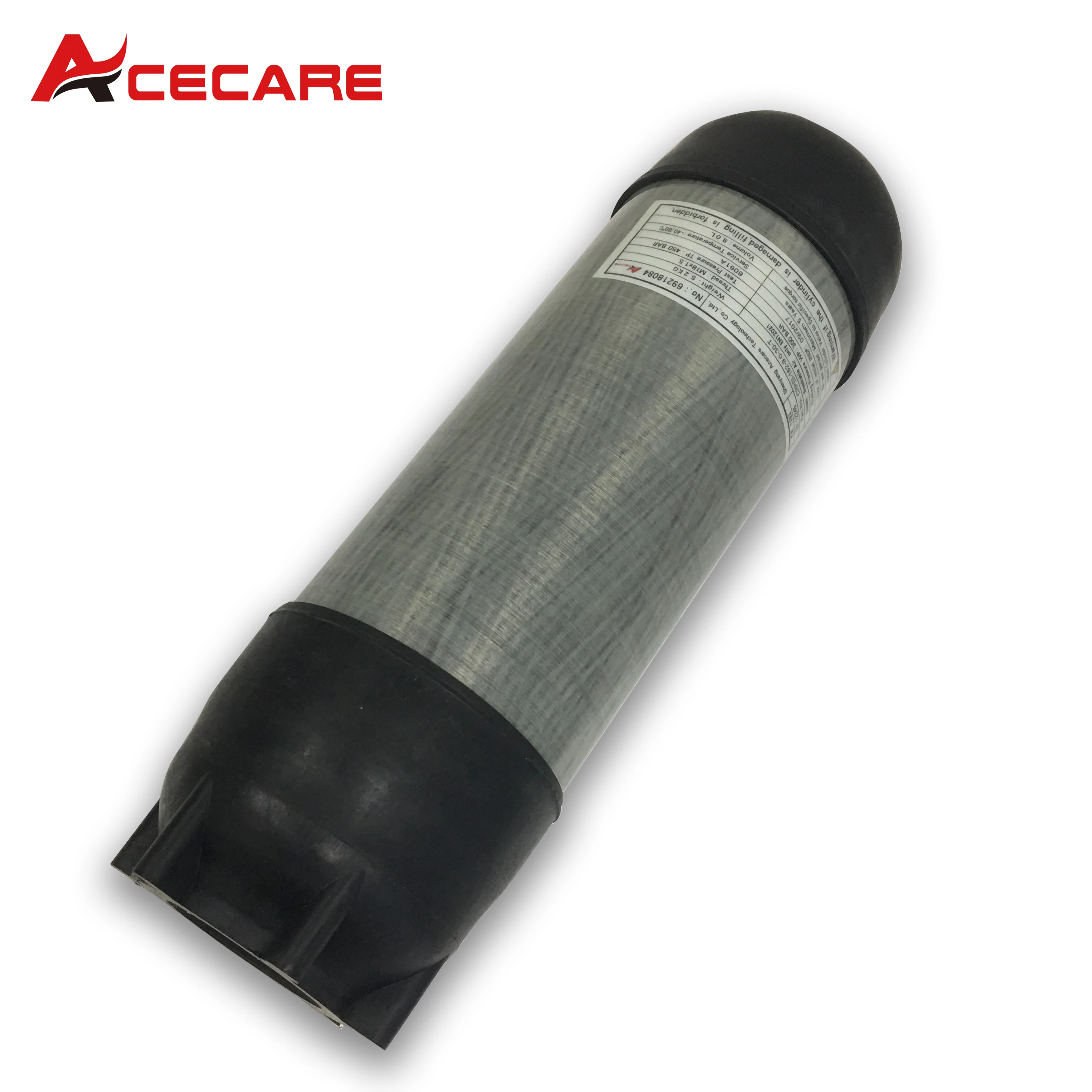 Acecare 9l 300bar cilindro de fibra carbono 4500psi mergulho com botas de borracha proteção