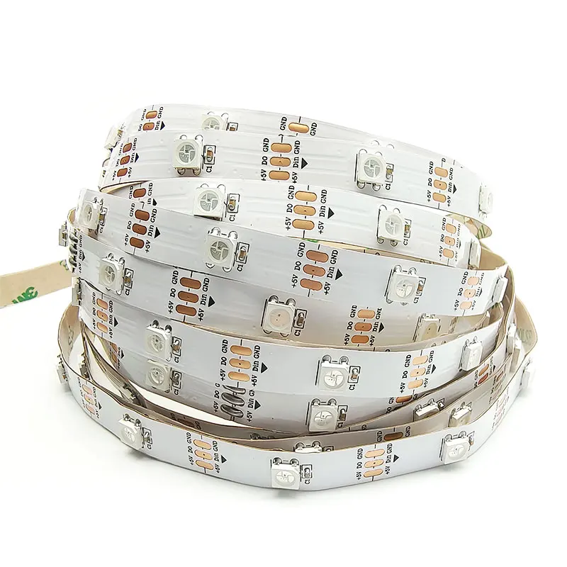 Bande lumineuse RGB LED WS2812B, 5m, 30/60/74/96/144 pixels/m, WS2812, 5050RGB intégré, adressable individuellement, IP30/IP65/IP67, DC5V