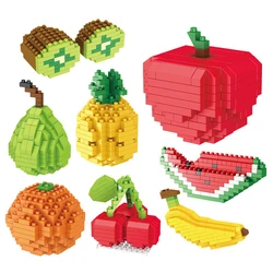 Mini mattoni di frutta mela Banana ciliegia ananas modello 3D Building Blocks ragazzi ragazze regali di festa giocattoli educativi per bambini