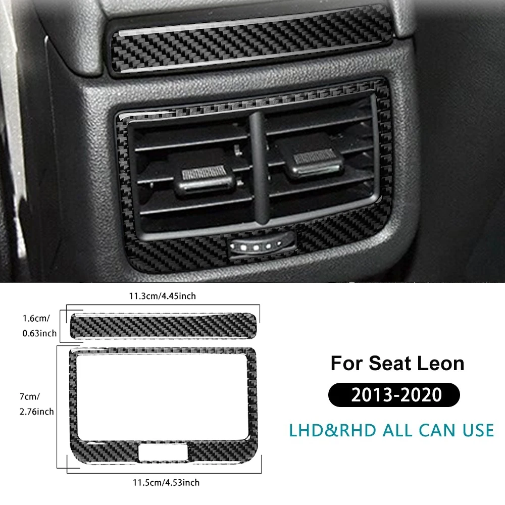 

Real Soft Carbon Fiber Sticker Car Rear Air Outlet Frame Trim For Seat Leon MK3 2013 2014 2015 2016 2017 2018 2019 2020 LHD RHD