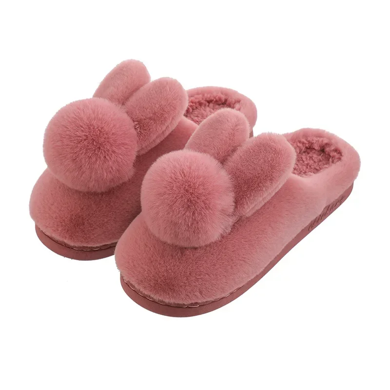 Slippers women shoes Thick bottom anti slip Plush insulation Lovers Cute Home warm slides women zapatos de mujer