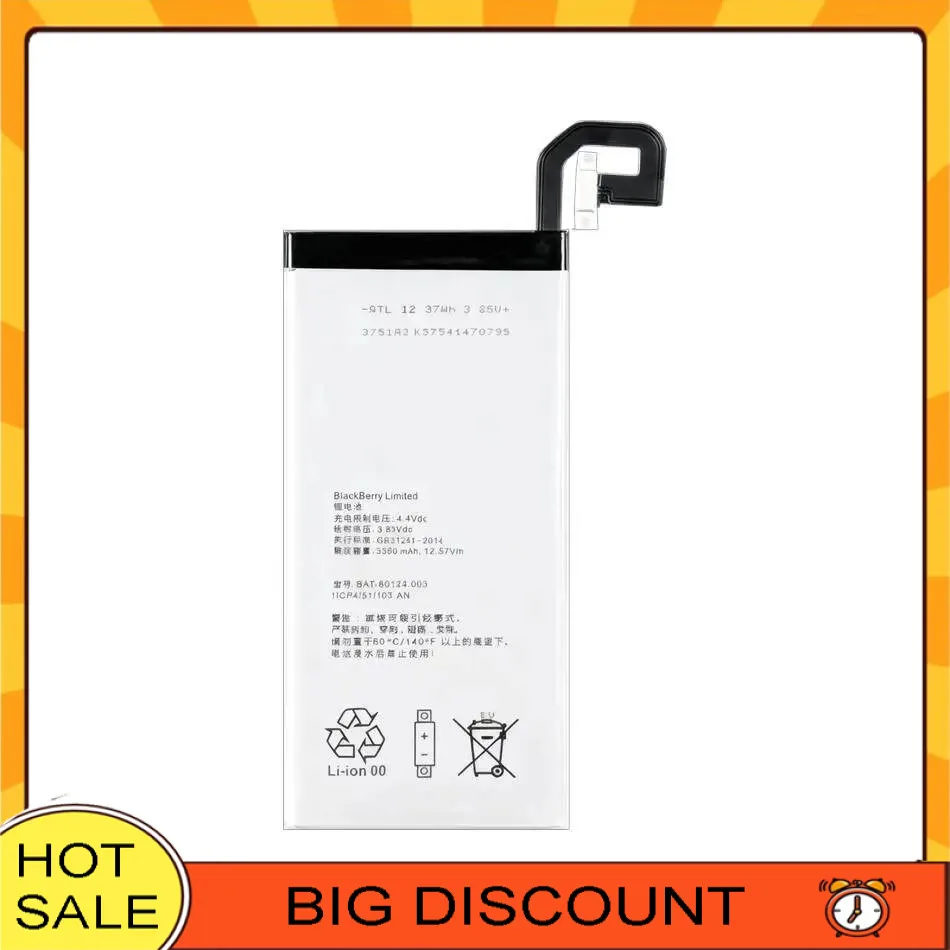 

Bat-60122-003 Good Low-Temperature Performance Mobile Phone Battery For Blackberry Priv Long-Lasting 3360Mah