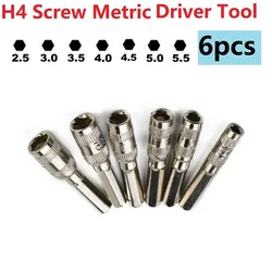 6 Pz/set 6 In 1 6 Punti Presa Con Codolo Esagonale 2.5/3/3.5/4/4.5/5mm H4 Dado Driver Strumento Mano Multifunzionale Strumento di Riparazione accessori