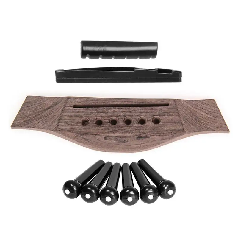 Acoustic Guitar Bridge Pins Saddle Nut Sets Rosewood Upper Lower String Pillows Set For Guitar Accesories saddle and nut