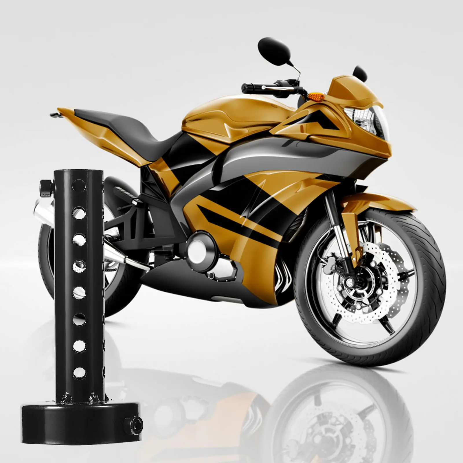 

Upgraded Universal Motorbike Exhaust 60Mm Adjustable Removable Motorcycle Black Iron Metal Performance Modified