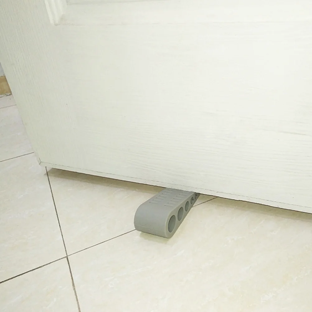 

2 Pcs Door Stopper TPR Material Non Marking Firm Stable Long Life Baby Safety Protective Gray Black Each Door Wedge Stopper