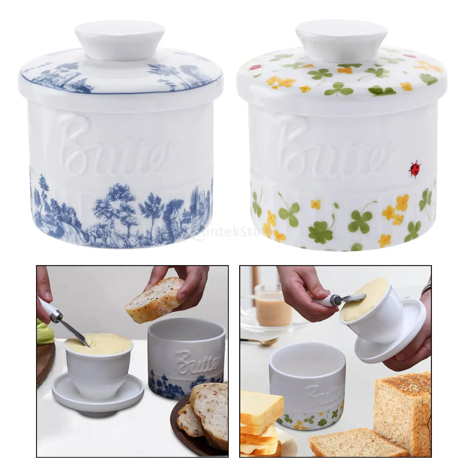 Ceramic Butter Container for Counter Butter Dish for Kitchen Restaurant Cafe Bread Toast Kitchen Dining Housewarming Gift